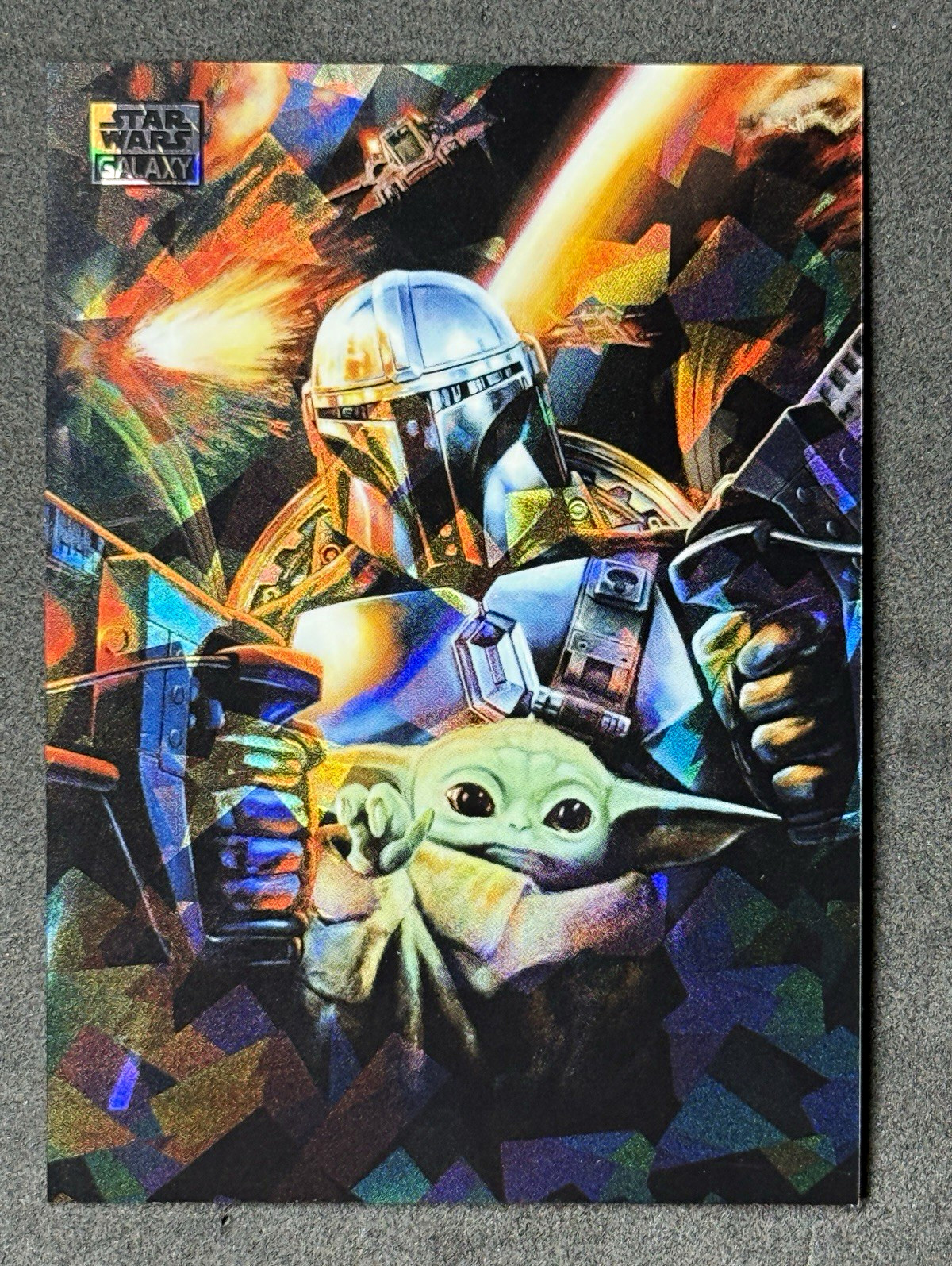 2026 Topps Chrome Star Wars Galaxy #1 The Mandalorian’s Escape Atomic /150 Grogu
