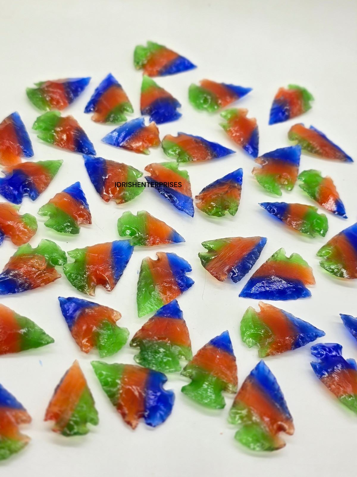 Multi Color Fiber Optic Glass Arrowheads 1-1.25