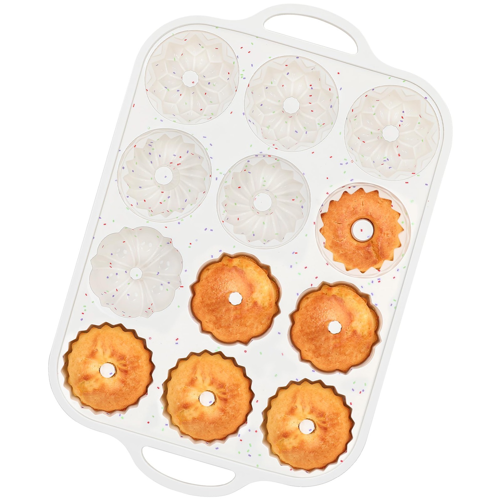 1 PCS Cream 6Cavity Silicone Mini Fluted Tube Cake Pan Metal Frame NonStick