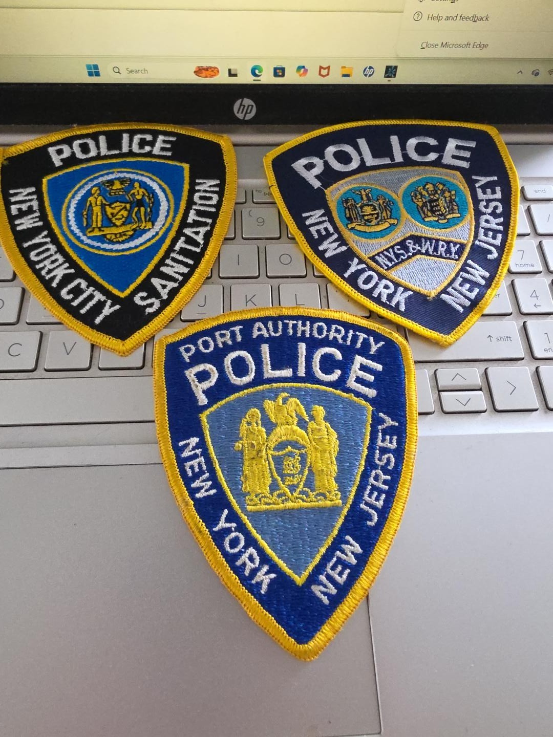 Vintage NY NJ Police Patches Lot 3 Port Authority NYC Sanitation W&S WBRY
