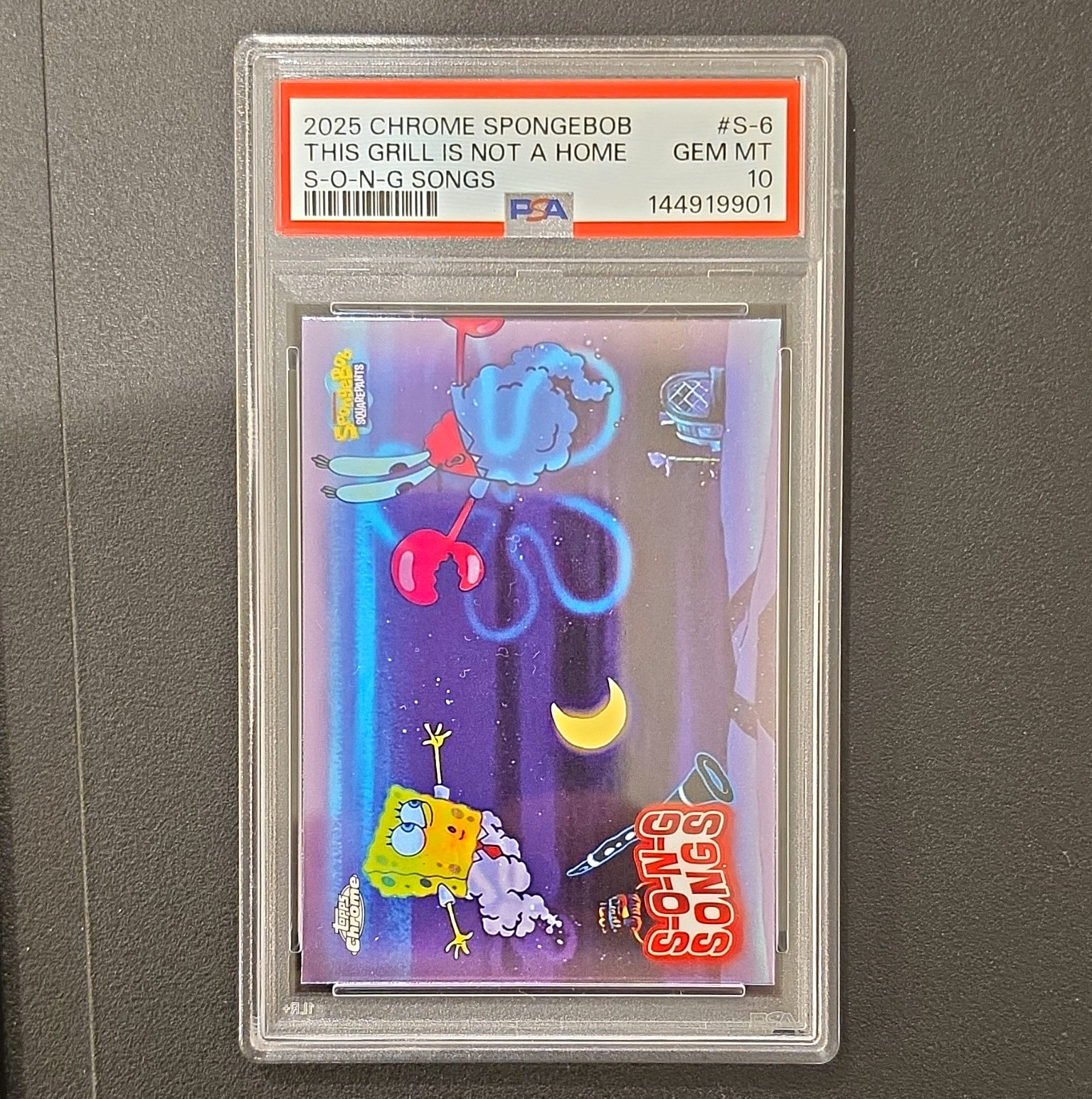 2025 Topps Chrome SpongeBob S-O-N-G Songs This Grill Is Not a Home #S-6 PSA 10