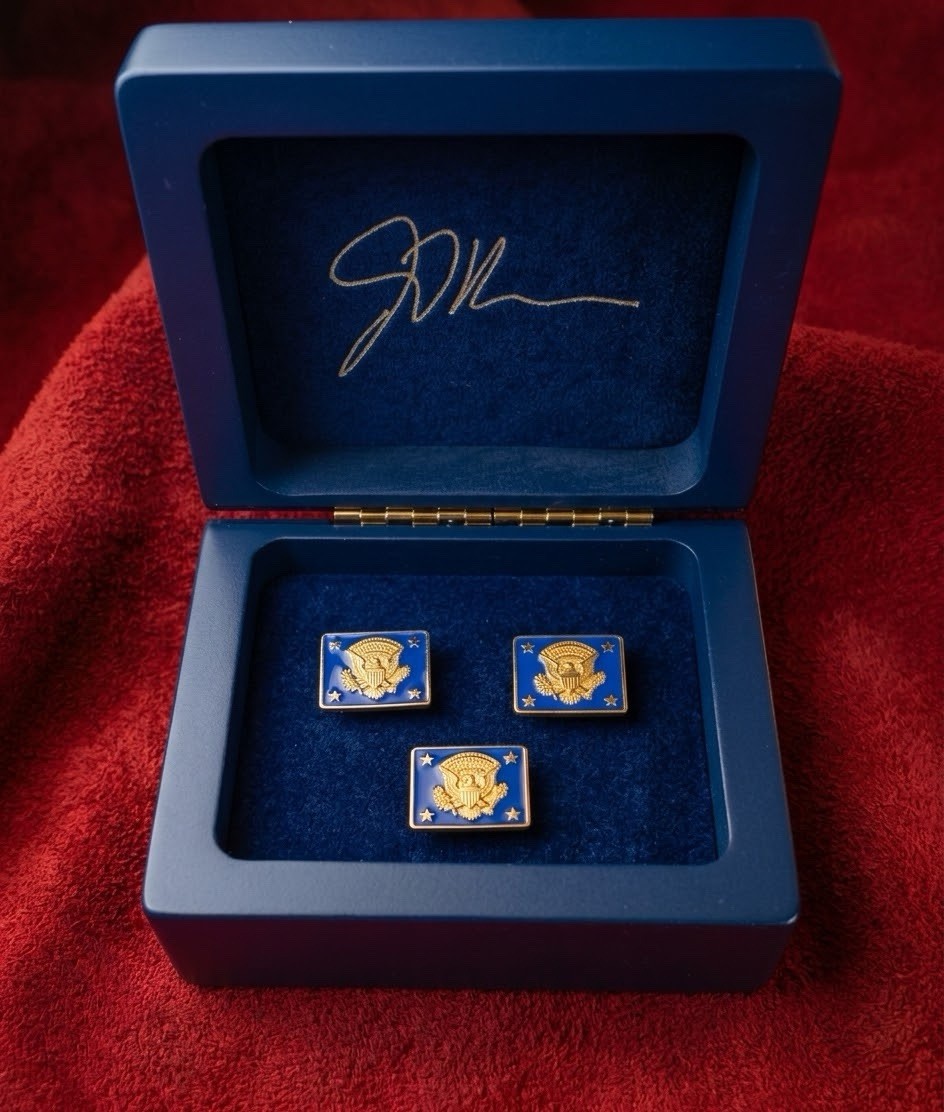 Rare Authentic Vice President JD Vance VIP White House Seal Pin & Cufflinks Set