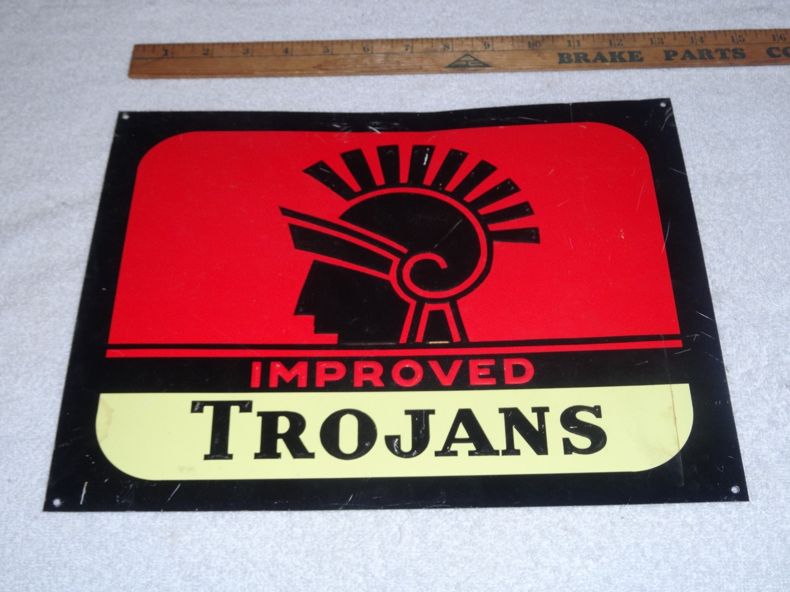 ANTIQUE ORIGINAL IMPROVED TROJANS MOTOR OIL W/ TROJAN 13.25\
