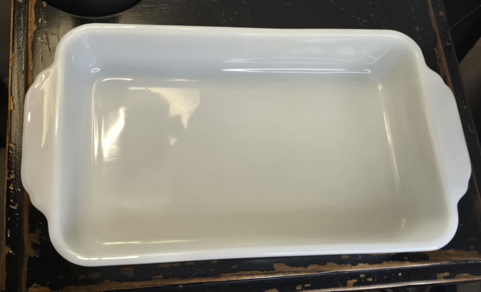 ANCHOR HOCKING FIRE-KING WHITE MILKGLASS 1 1/2 QT RECTANGULAR BAKING DISH #410 