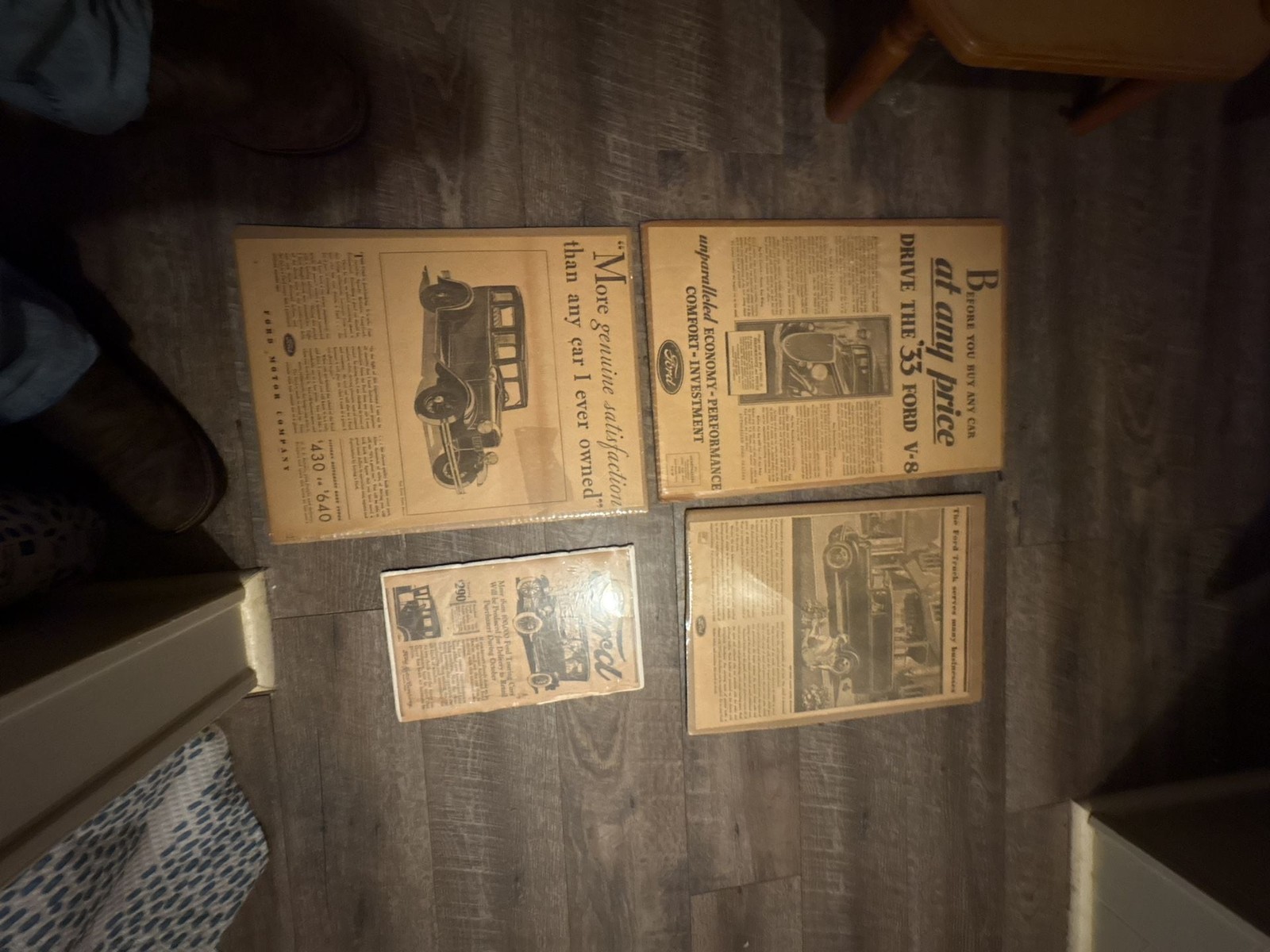Ford Vintage Car Advertisement Signs Lot of 4