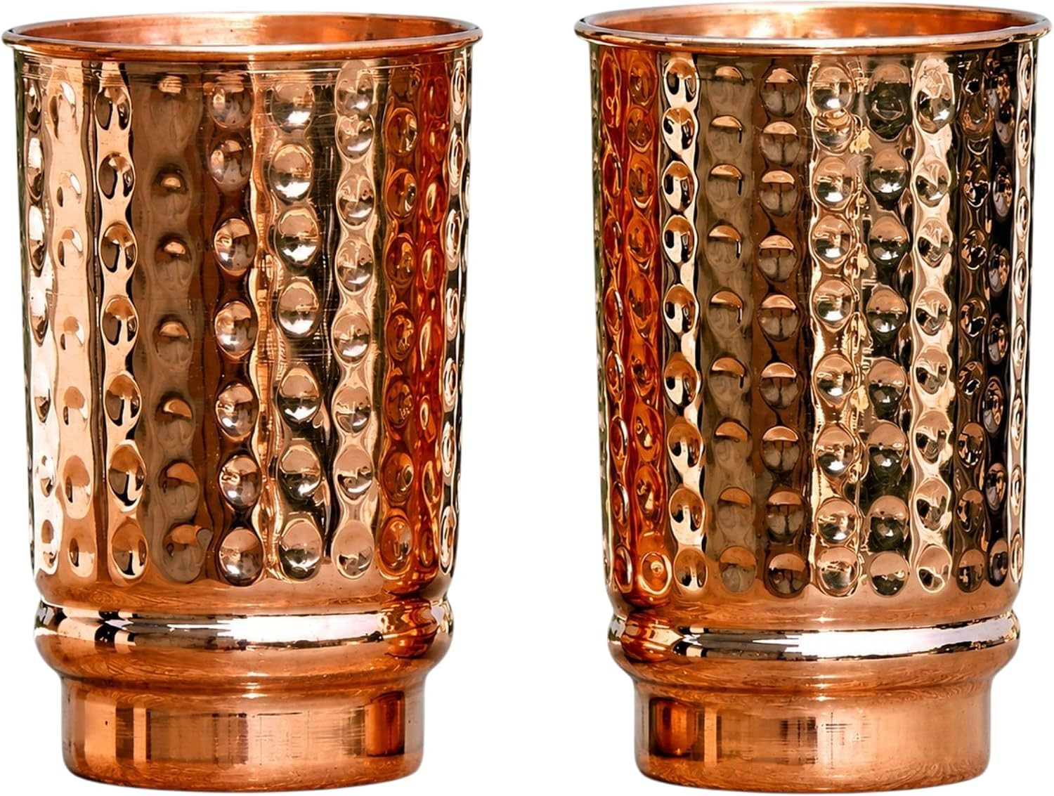 Pure Copper Hammered Drinking Cups - Ayurvedic Health Tumblers – 2 Pcs. Set