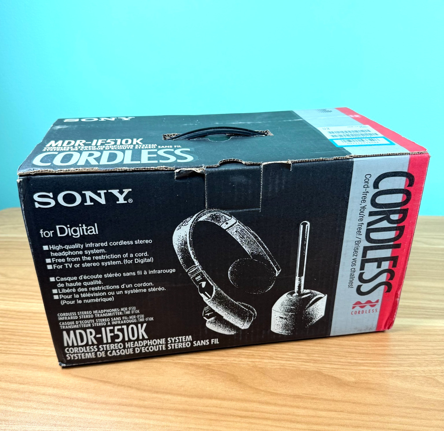 Vintage Sony Cordless Stereo Headphones MDR-IF510K, Excellent Condition Tested