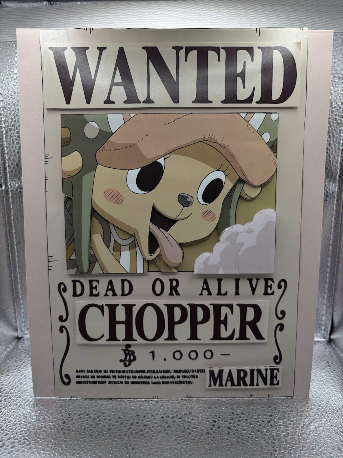 Custom Shadowboxes 8x10 One Piece Wanted Poster Chopper - No Frame