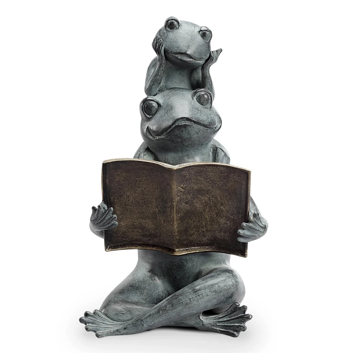 Eager Readers Garden Sculpture Aluminum Whimsical Outdoor Yard Decor Statue