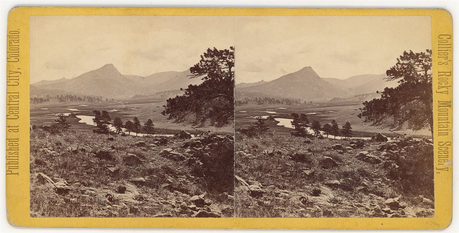 COLORADO STEREOVIEW - Estes Park - Mount Olympus - Joseph Collier 1880s