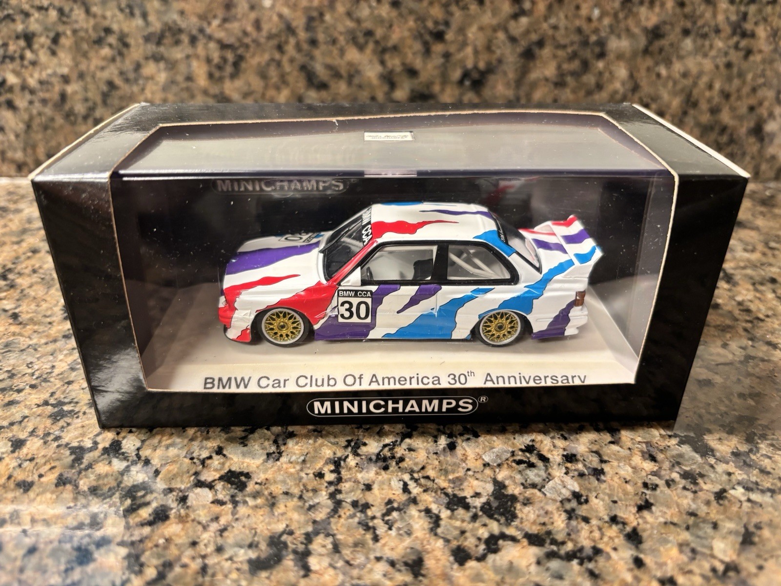 RARE  Minichamps 1:43 BMW Car Club of America 30th Anniversary #30 in Case