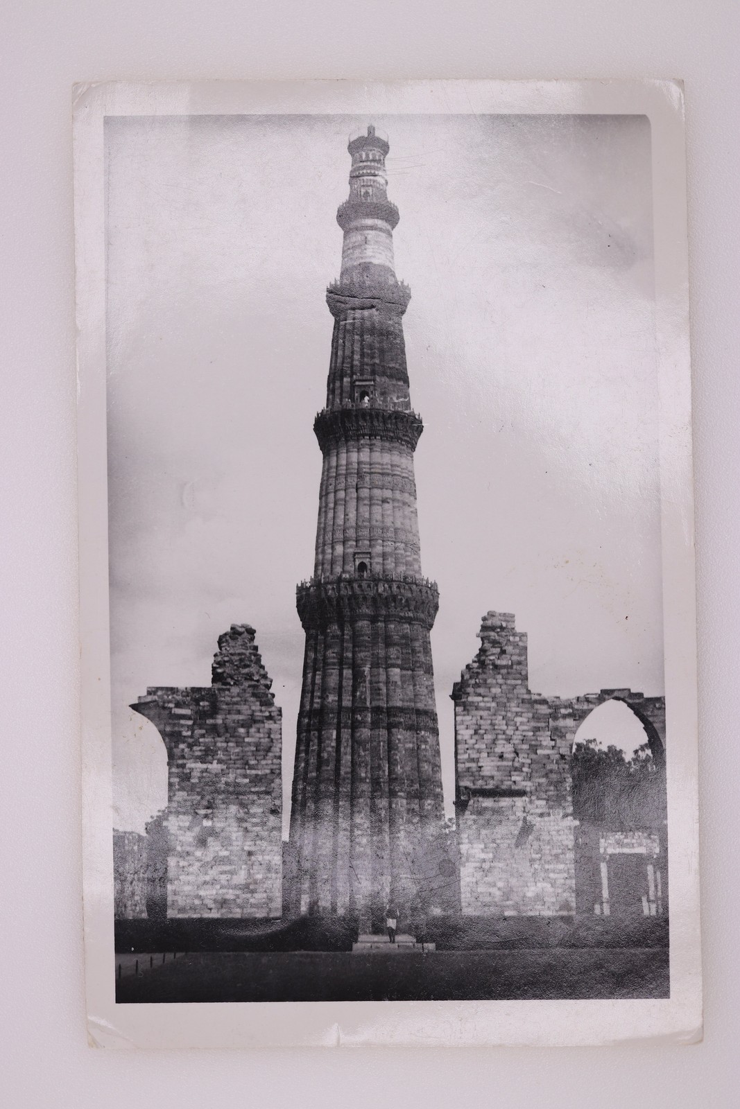Qutab Minar New Delhi India RPPC 1946 Rangoon Studio Postcard