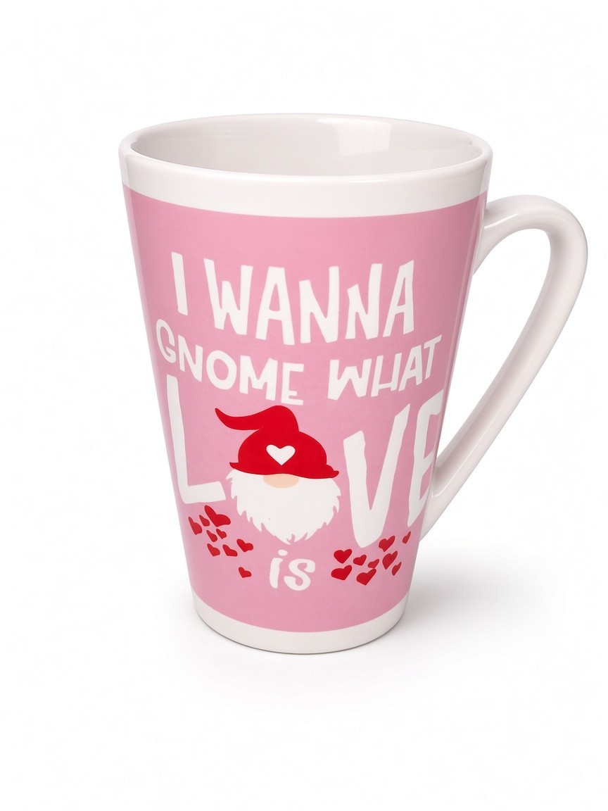 Dan Dee Pink I Wanna Gnome What Love Is Valentine\'s Day Ceramic Mug