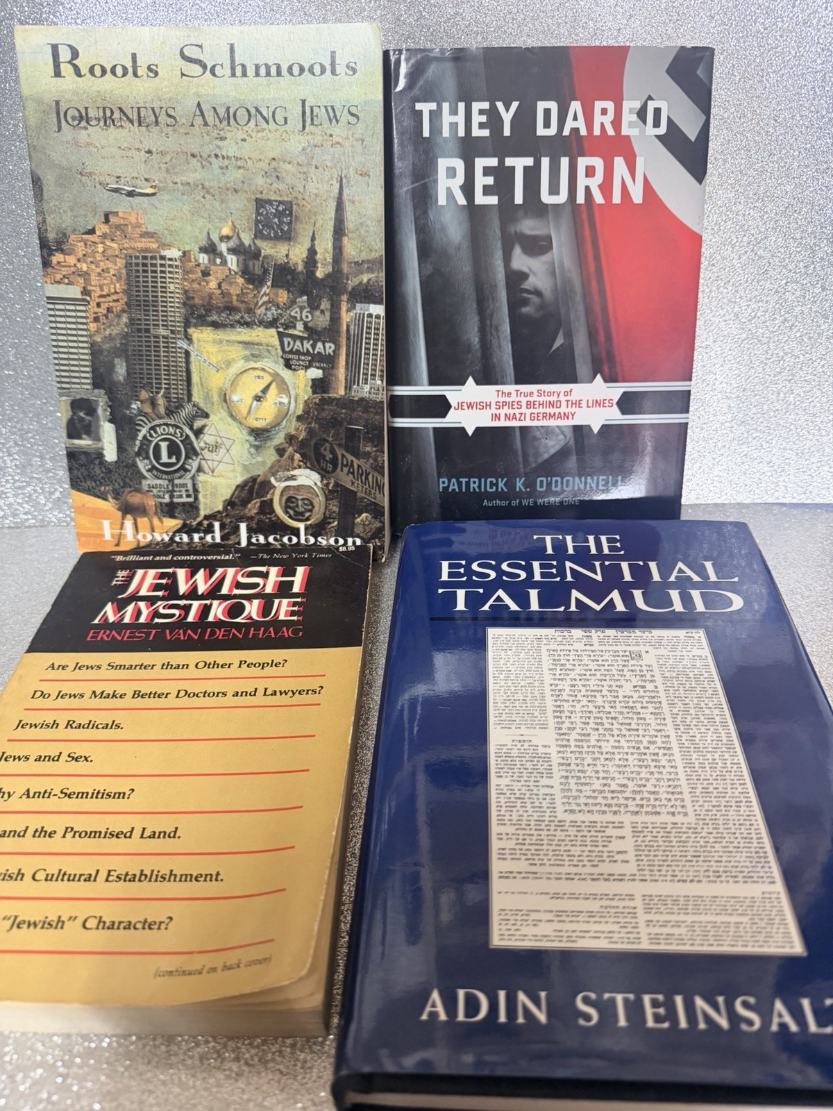 Jewish Book Lot Of 4-rare Titles-vintage-talmud-spies-mystique