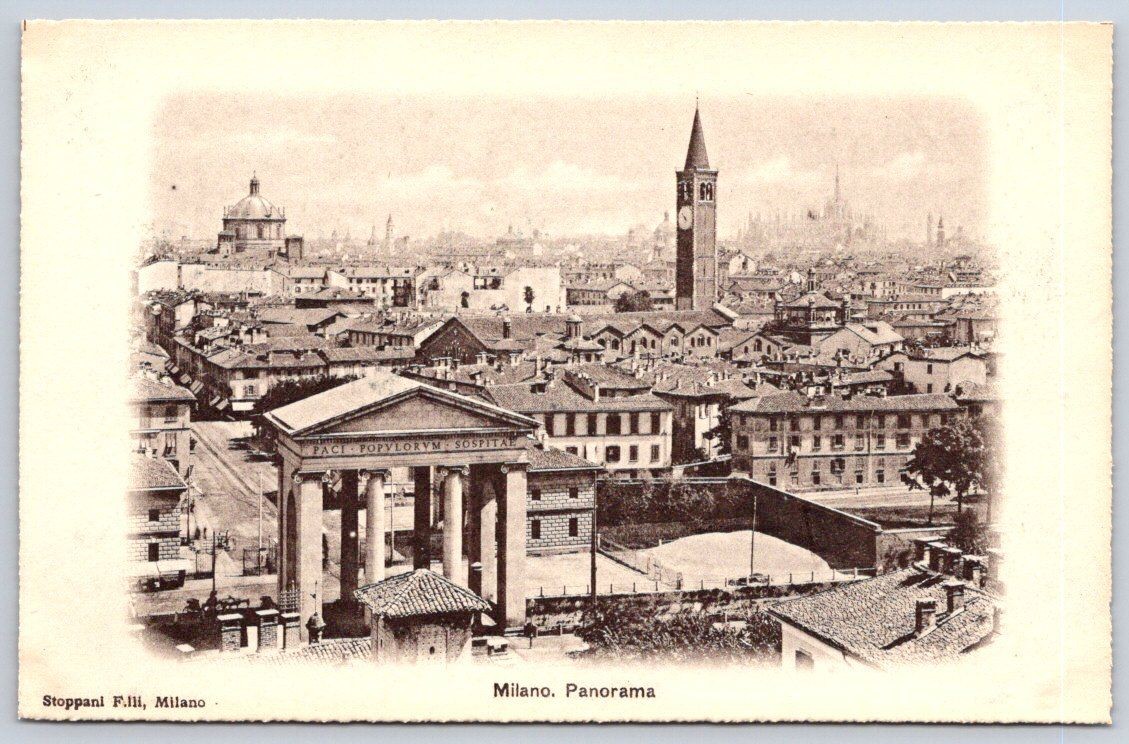 Antique Italian Postcard MILANO Panorama Stoppani F.lli 1900s