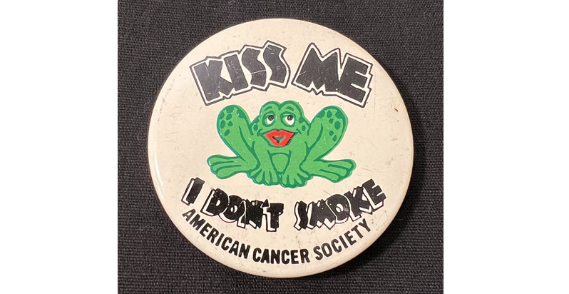 Vintage 1980s Kiss Me American Cancer Society Button (2.25”)