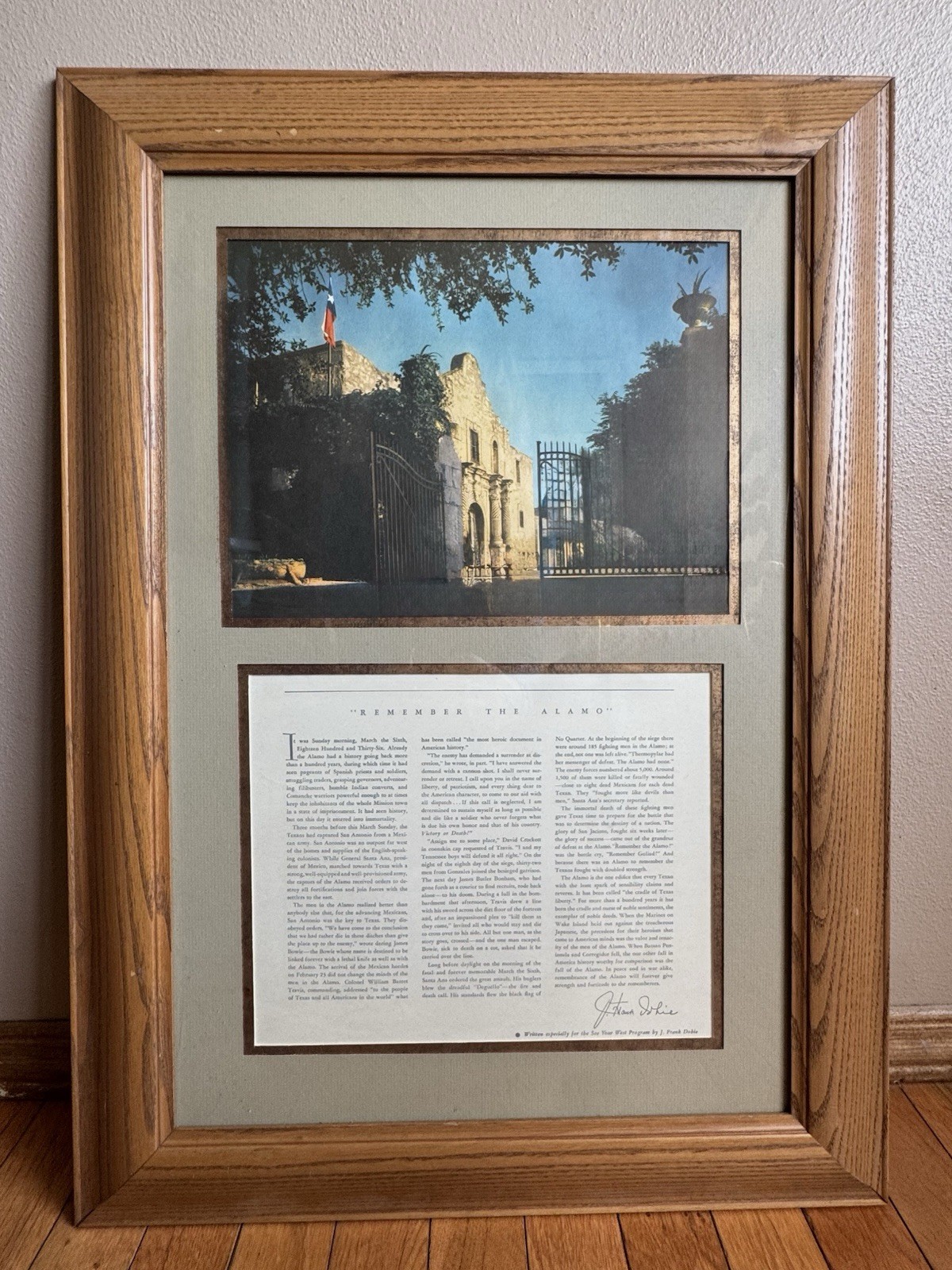 “Remember The Alamo” Framed Wall Display Print by Mike Roberts & J. Frank Dobie