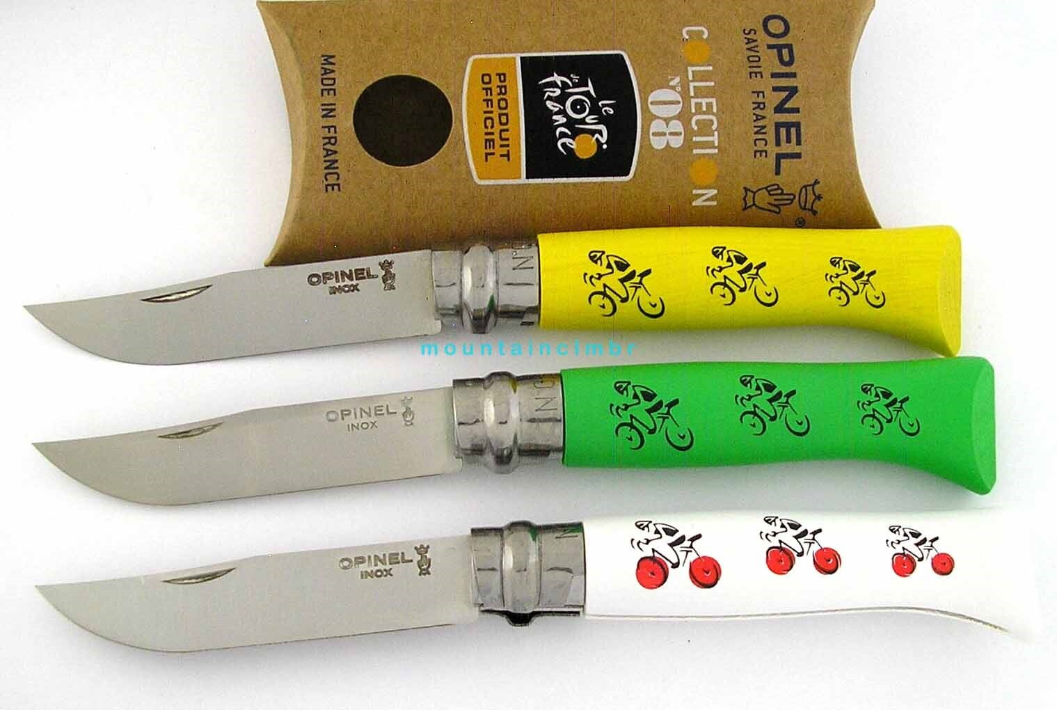 Opinel RARE 3 Pc SET COLLECTION No 8 TOUR DE FRANCE Limited Edition Knife France Opinel RARE 3 Pc SET COLLECTION No 8 TOUR DE FRANCE Limited Edition Knife France