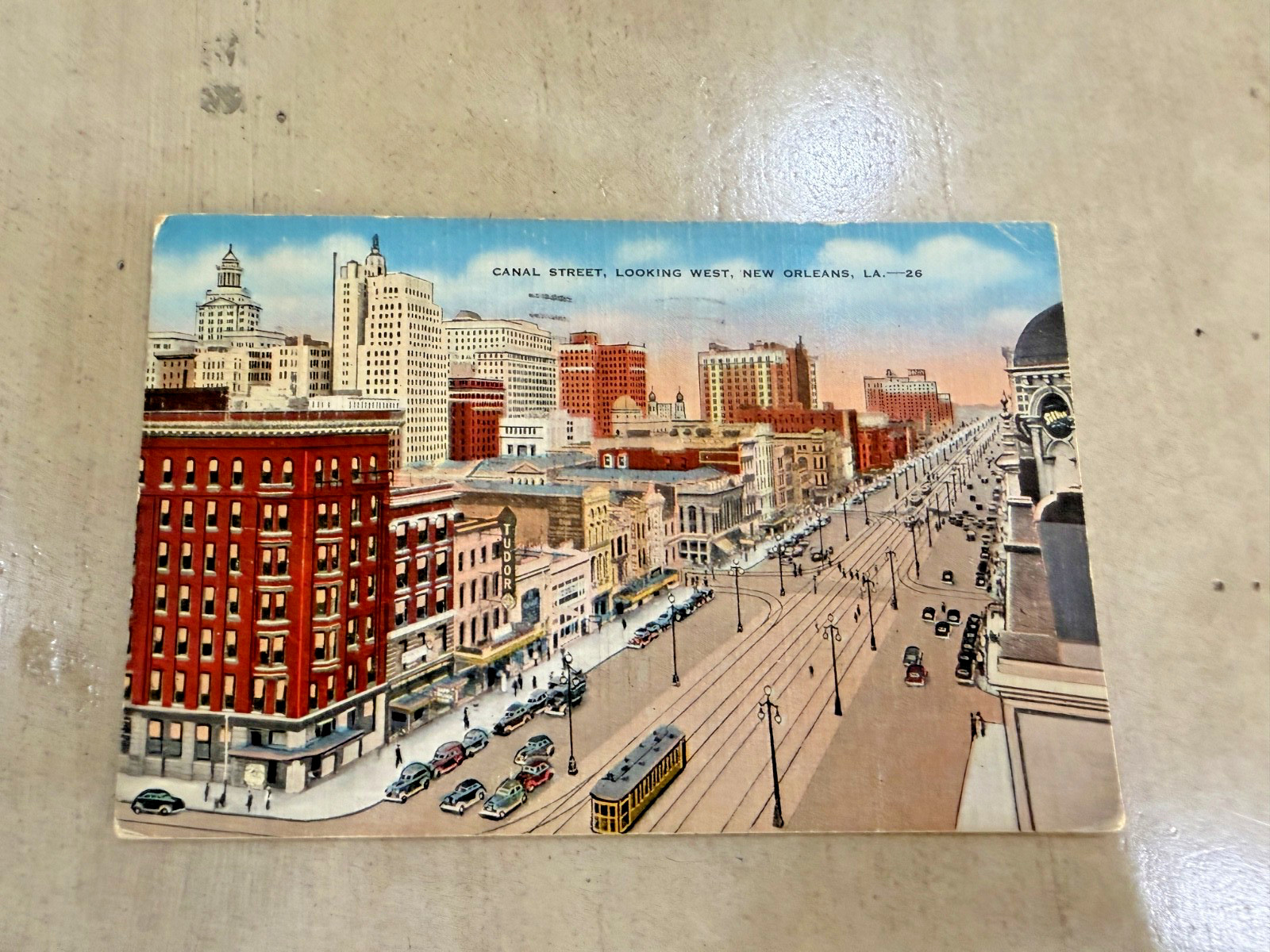 Canal Street Looking West New Orleans LA Postcard Posted 1940