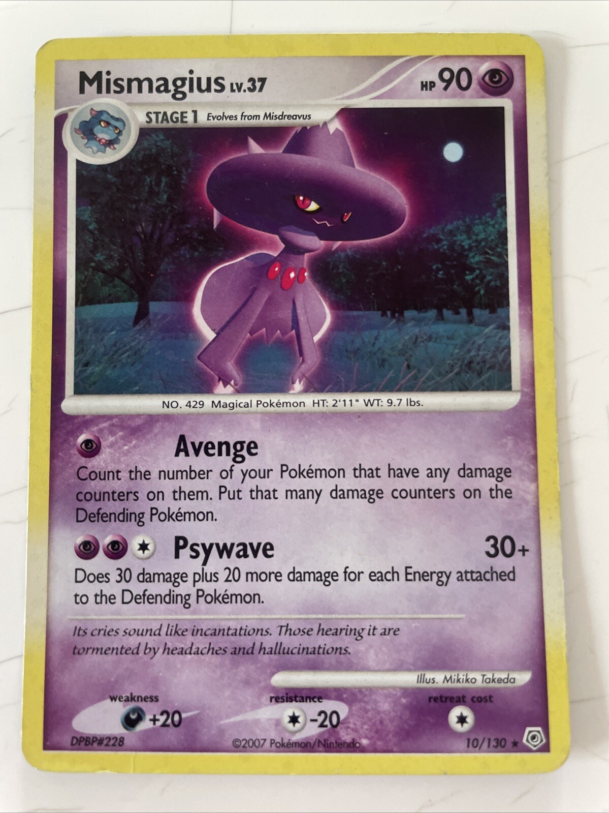 Pokémon Card Mismagius 10/130 Diamond & Pearl 