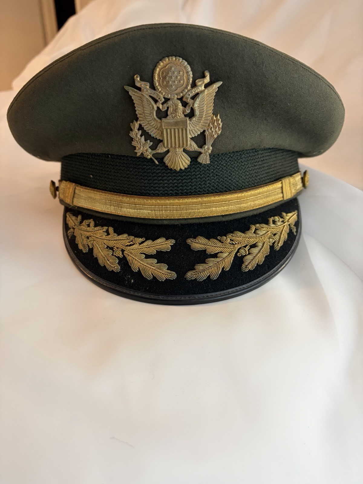 Vintage US Army Officer Dress Visor Cap Hat Uniform Art Caps New York