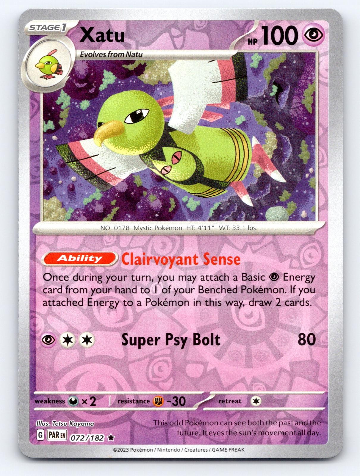 Xatu (Non-Holo) 72/182 Rare Deck Exclusives Pokemon Near Mint
