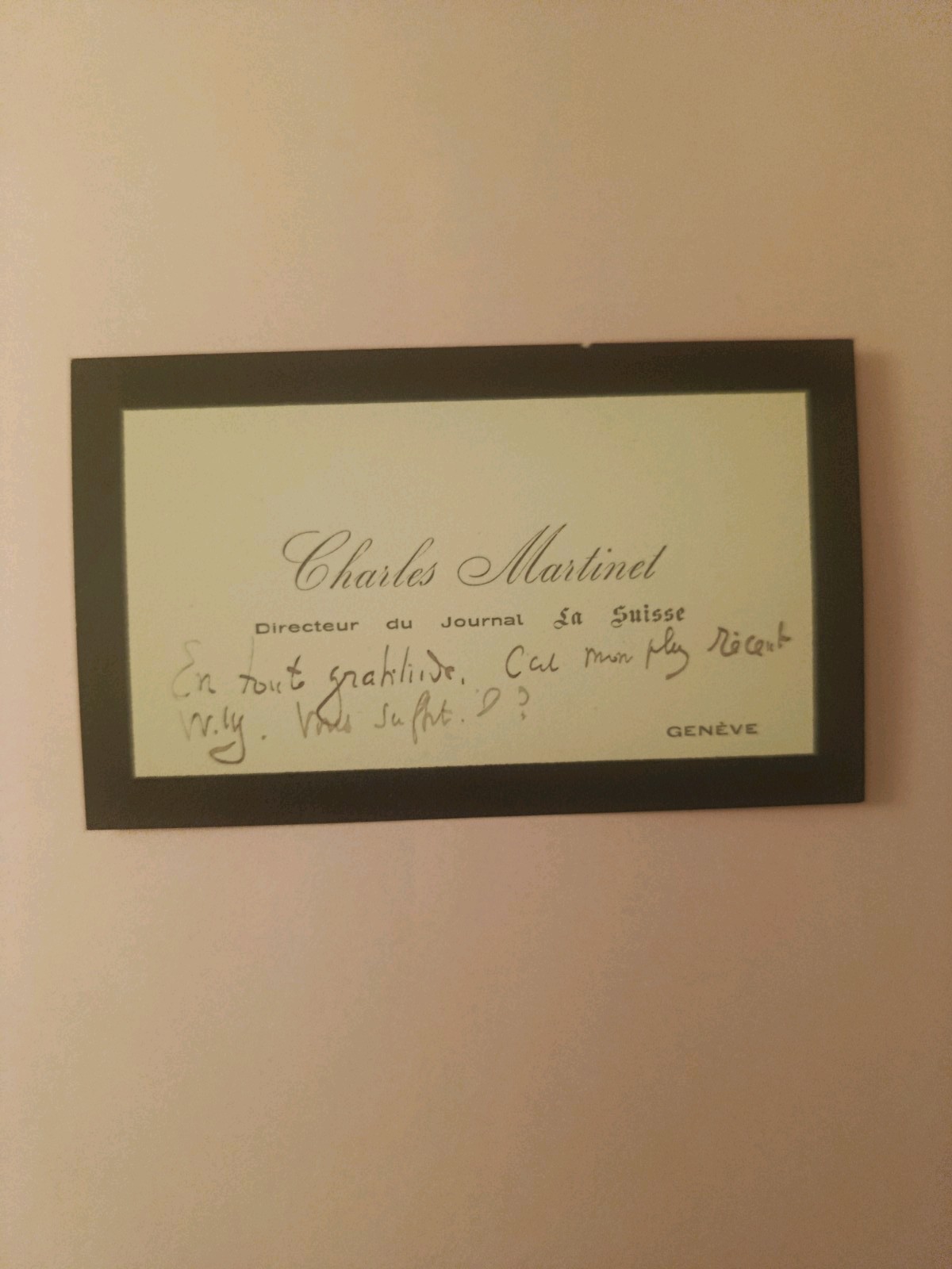Charles Martinet - Autograph on paper 1 page Geneva + Charavay booklet