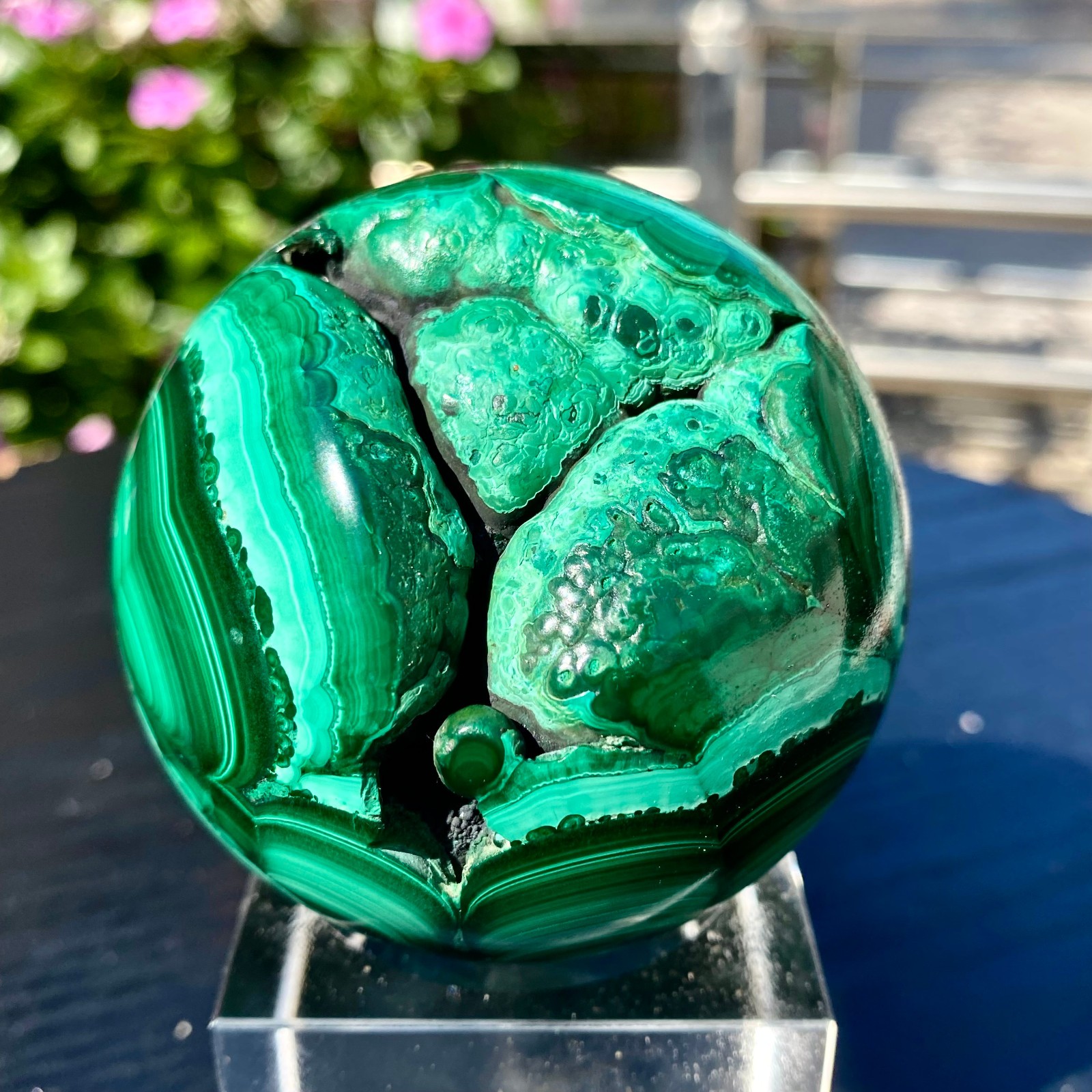 2LB Natural Peacock's eye Crystal Polishing Stone ball Healing