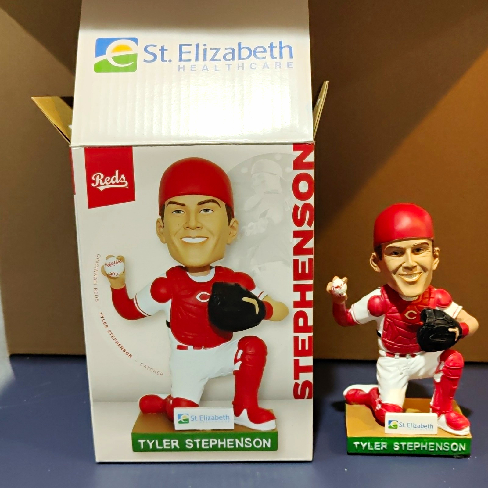 Reds Tyler Stephenson MLB Baseball Bobblehead St. Elizabeth Healthcare w/ Box