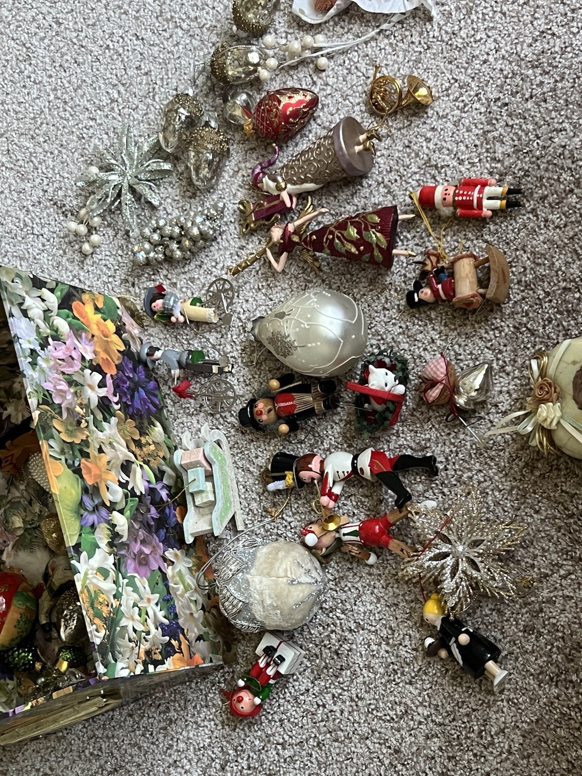 Large Vintage Christmas Ornament Collection – Glass, Wood, Angels, Pinocchiomore