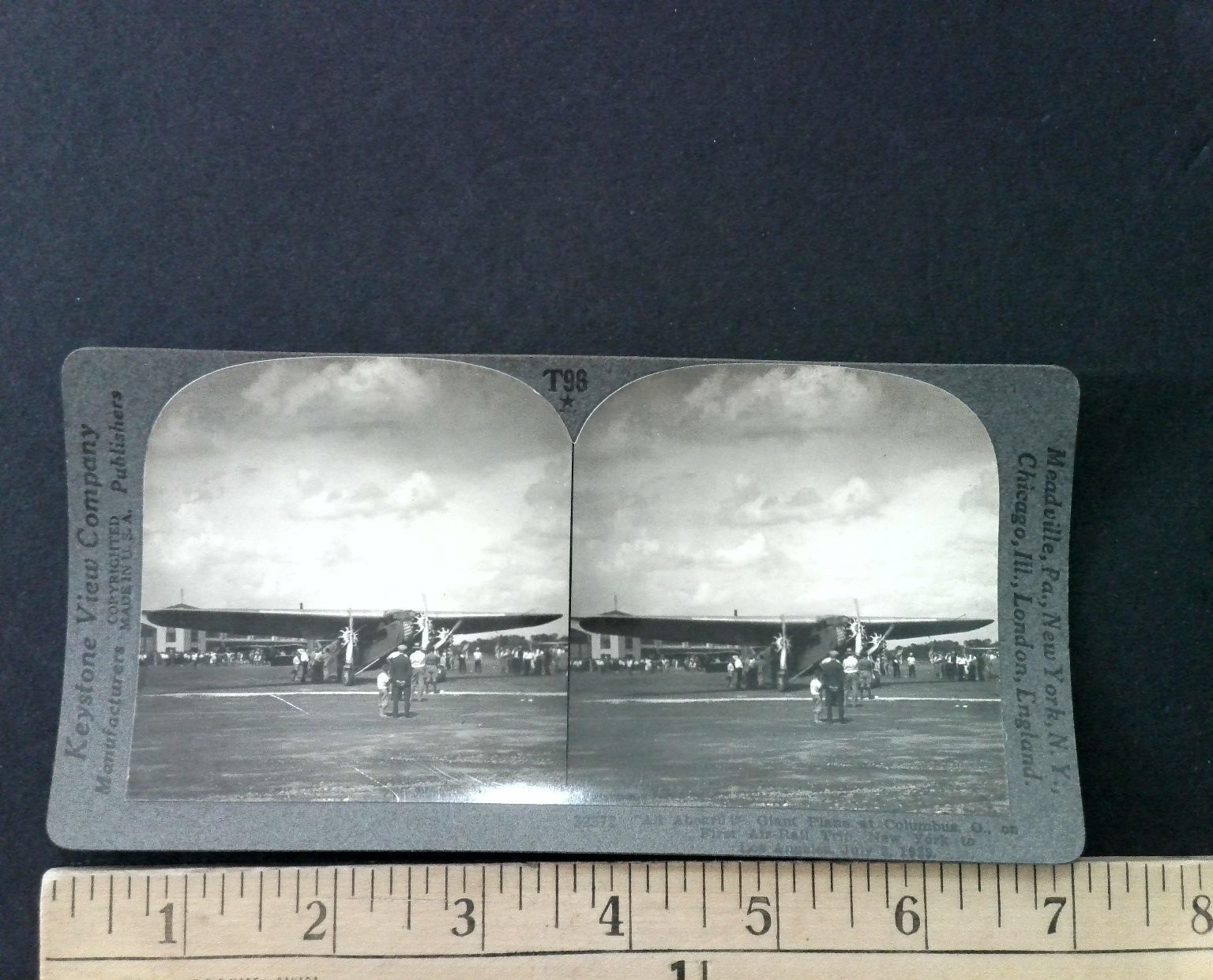 Giant Plane Stereoview Keystone View Co. 1929 Aviation Ford Trimotor