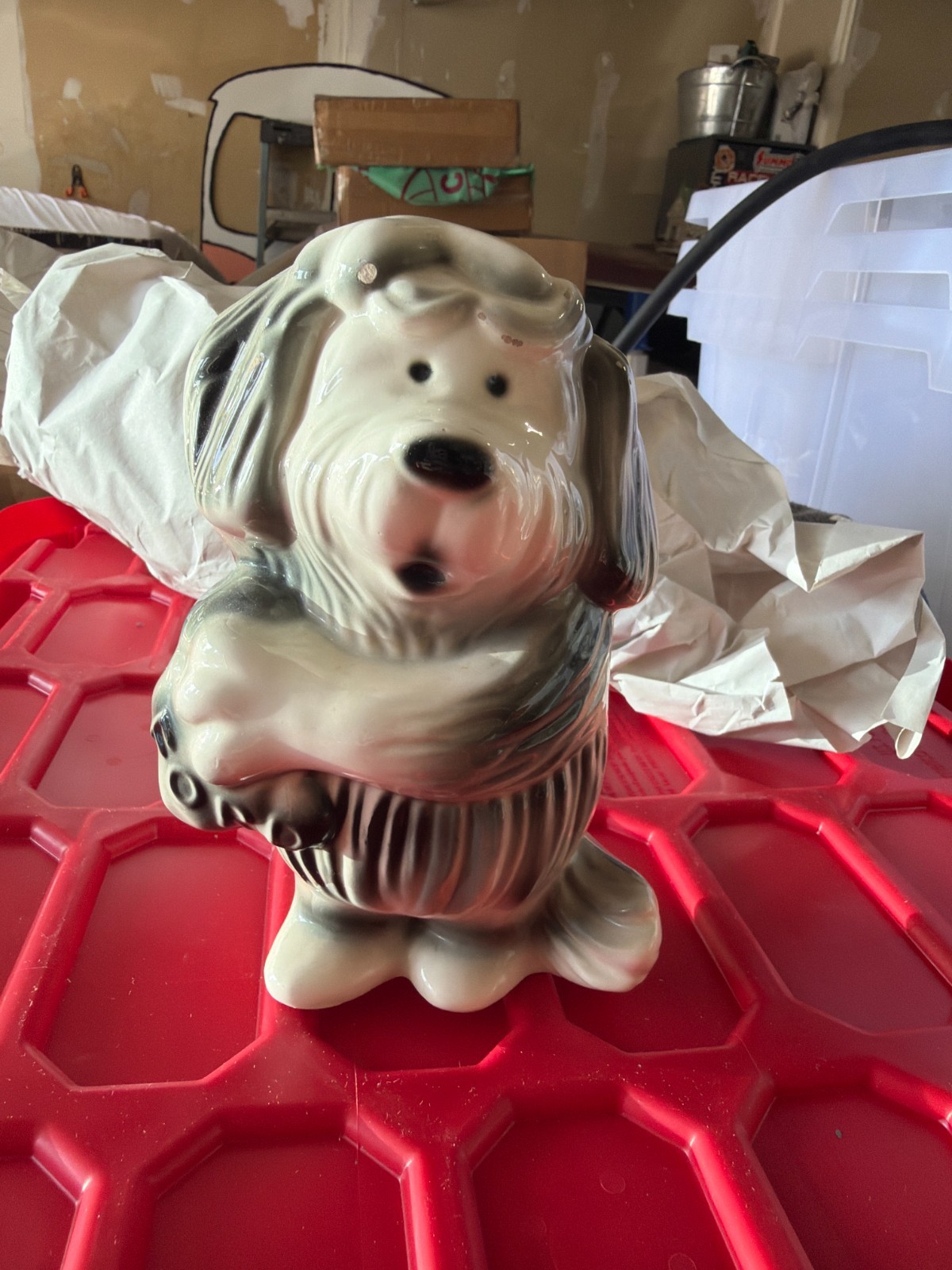 Vintage 1950s Ford Dealer Promo Shaggy Dog Coin Bank Perfect Slot Florence Ceram