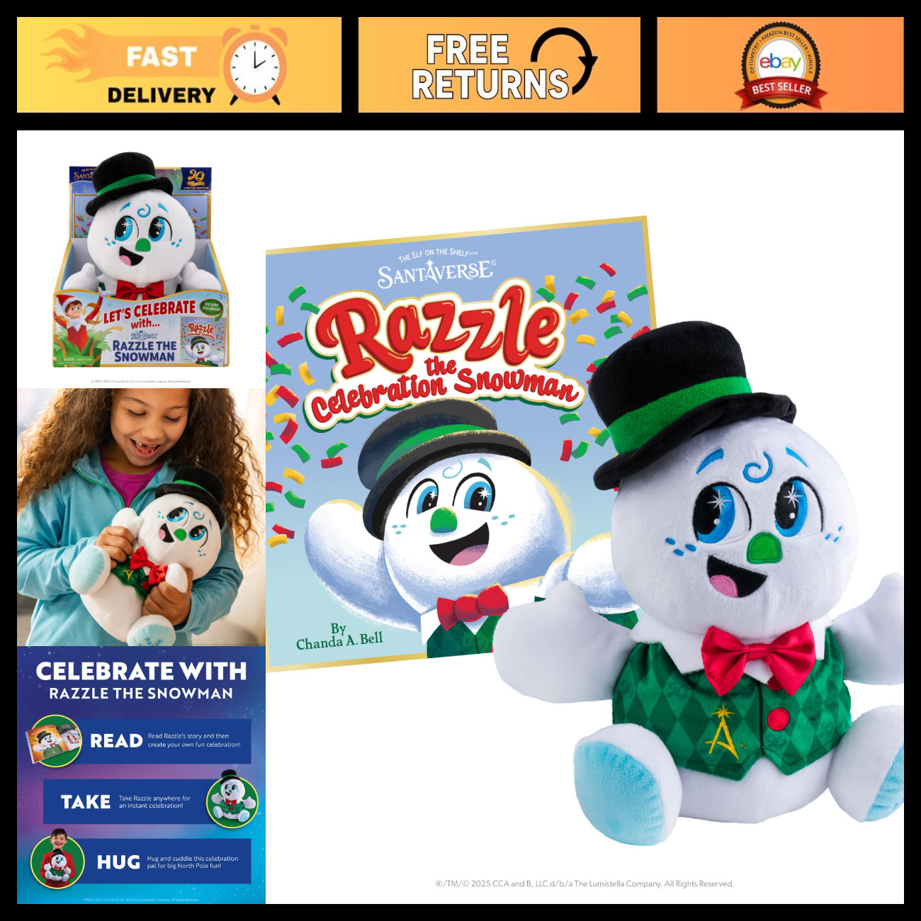 Collector\'s Edition Razzle the Snowman Plush Toy & Illustrated Storybook 2025