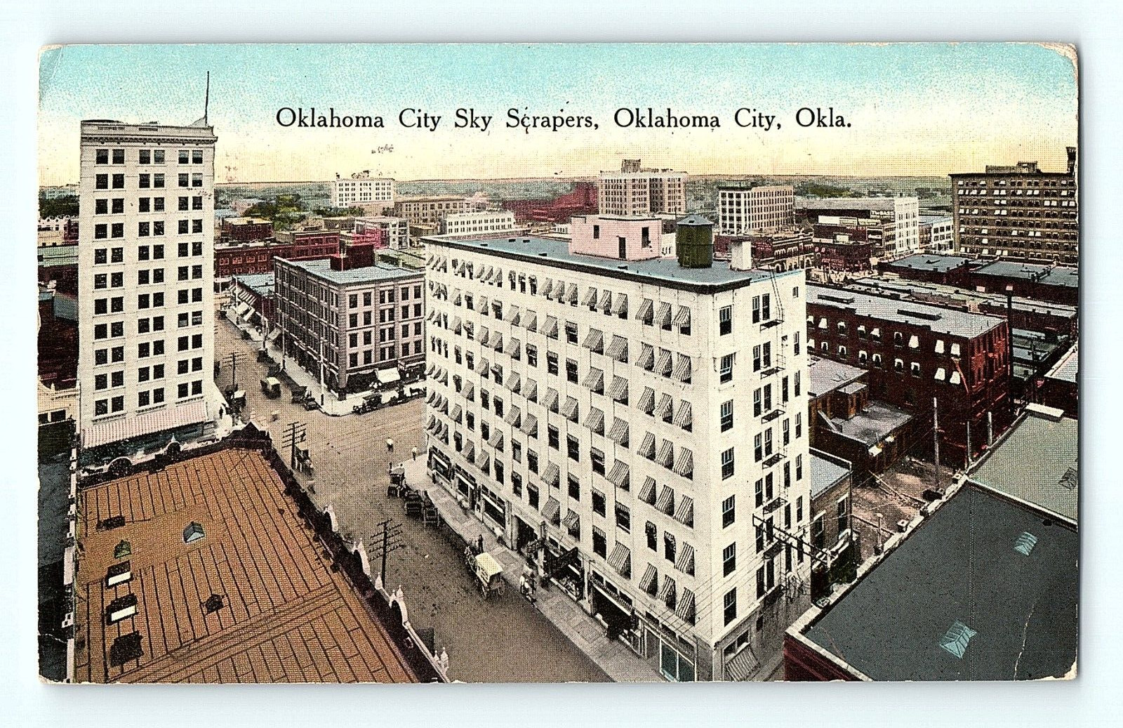 Oklahoma City Skyscrapers Oklahoma City Oklahoma 1940s Vintage Postcard E1
