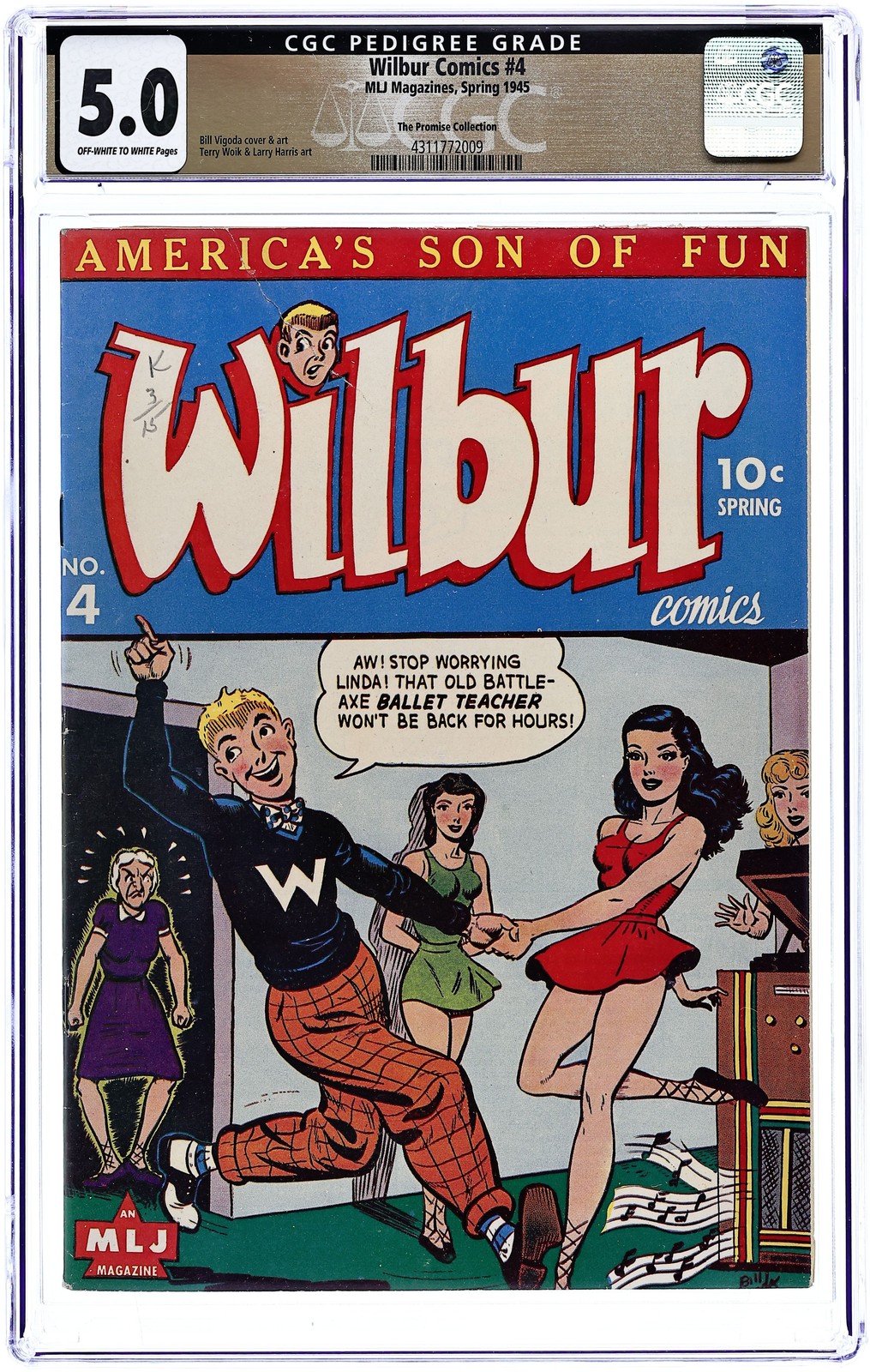 Wilbur Comics #4 CGC 5.0 Promise 1945 4311772009