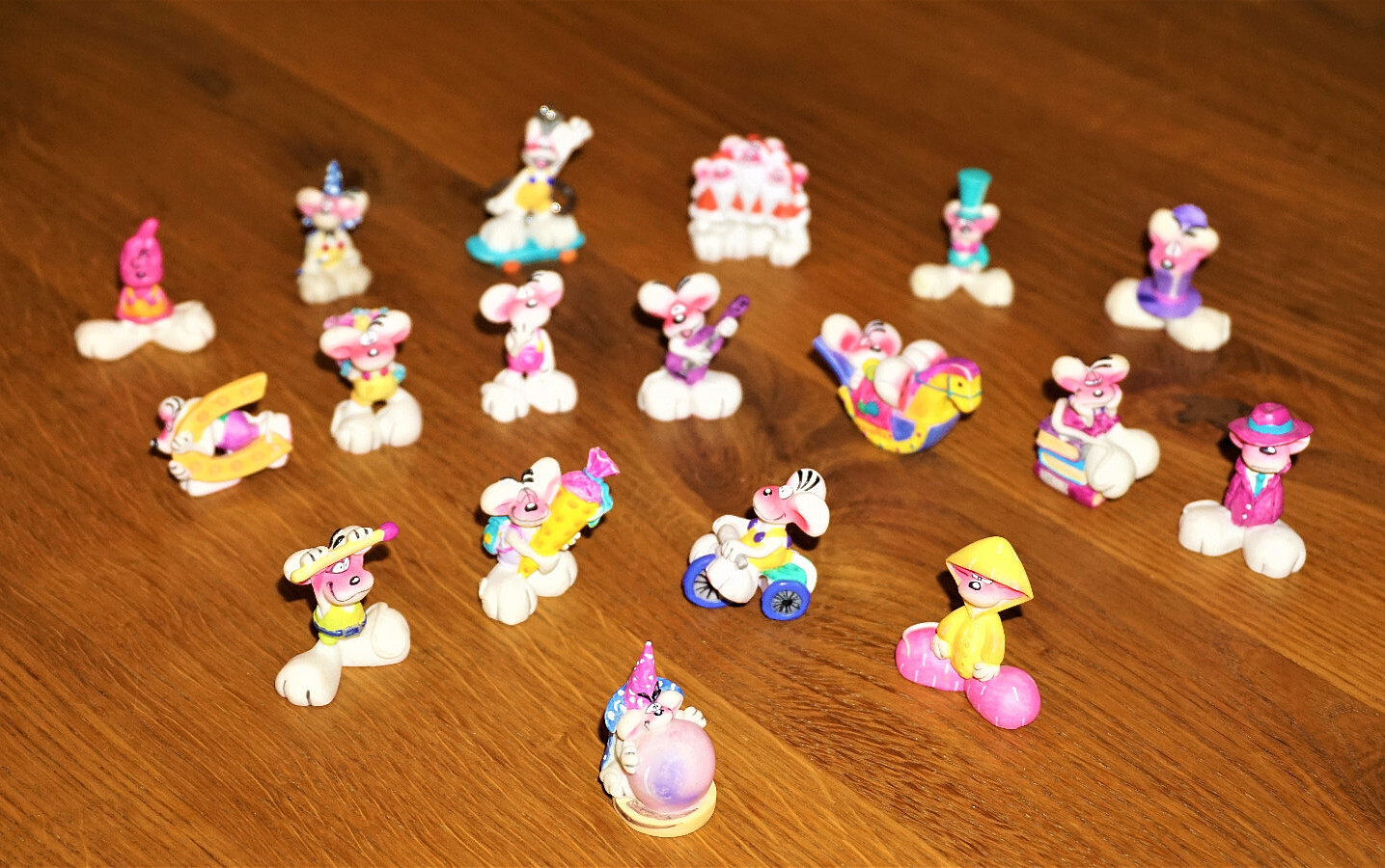 Diddl Mouse Figures Lot 20 Piece Miniature Set Box Collection Vintage 90s Excellent