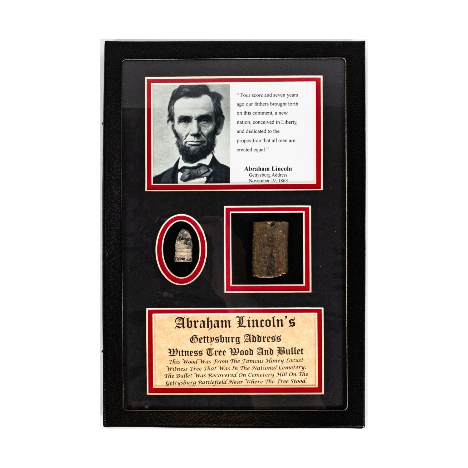 Gettysburg Artifacts  Historic Witness Wood - Gettysburg Address Abraham Li NM