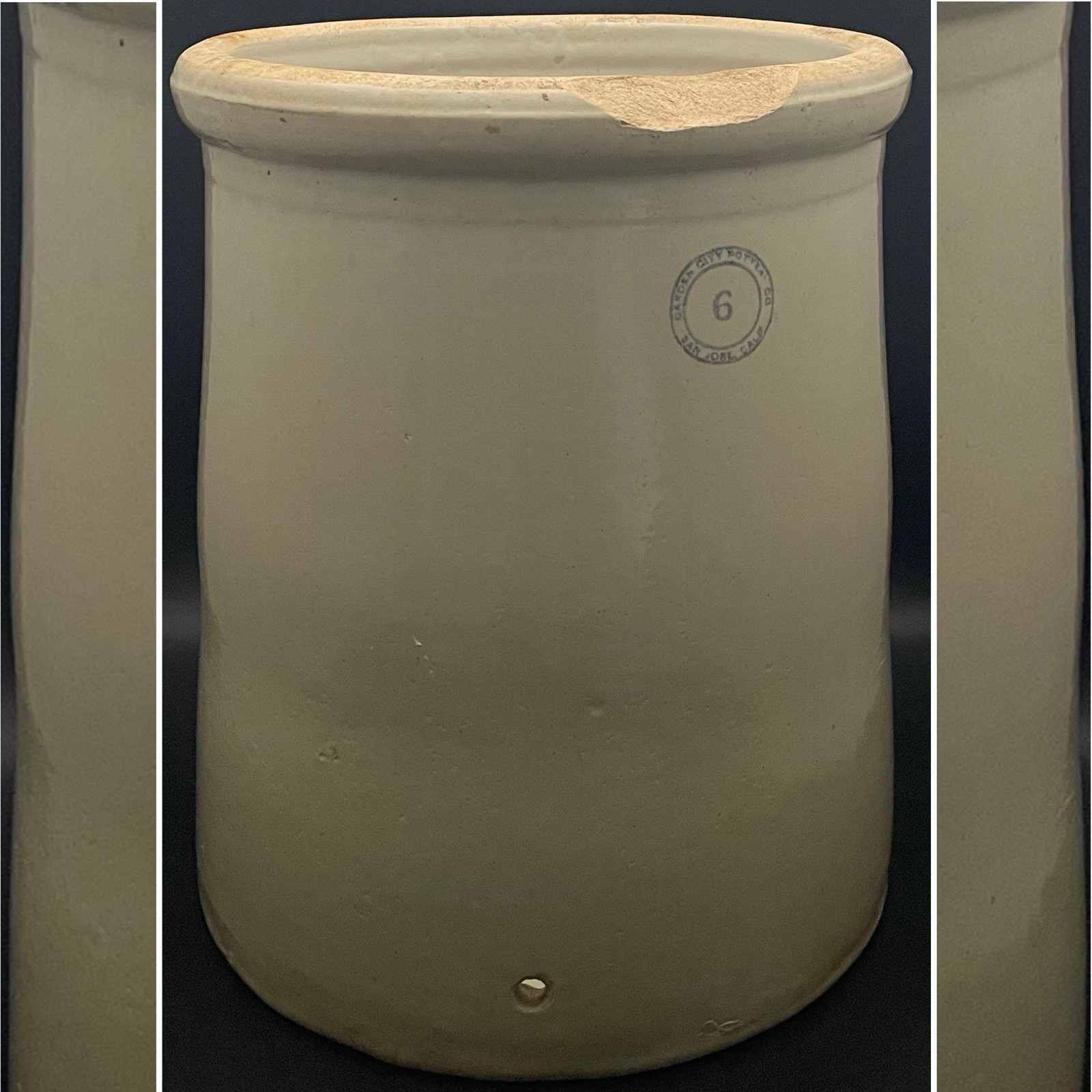Garden City 6 Gallon Stoneware Water Dispenser Crock c1910s Made in USA 14.5