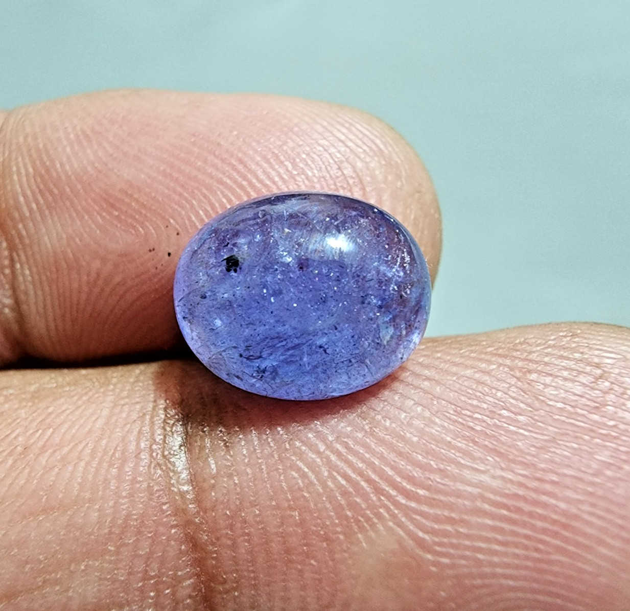 Elegant 6.10 Ct Tanzanite Cabochon – Natural Oval Shape Gem for Handmade Jewelry