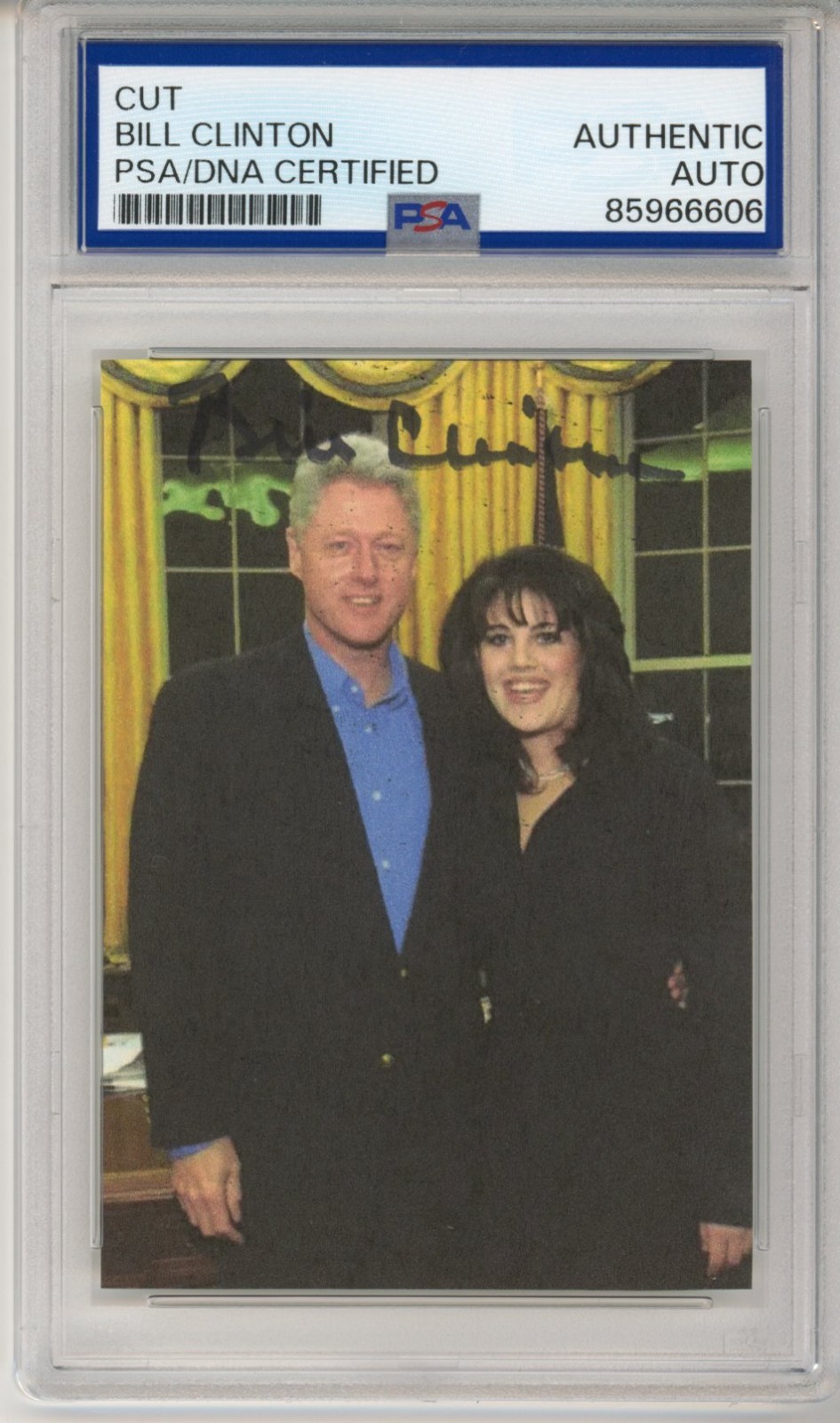 President Bill Clinton SIGNED AUTOGRAPH Monica Lewinsky Picture Cut PSA DNA COA