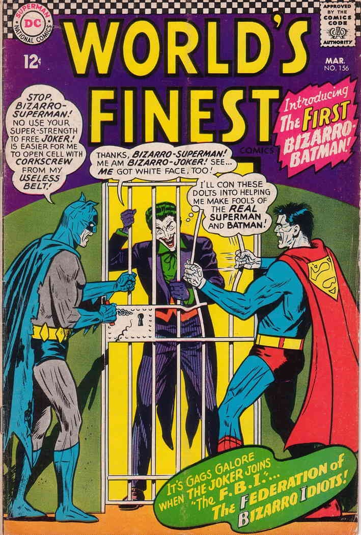World's Finest Comics #156 FN; DC | 1st Appearance Bizarro-Batman Bizarro-Joker
