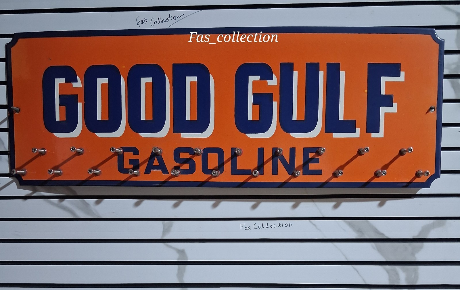 Good Gulf Gasoline  Porcelain Enamel  Key Holder Sign