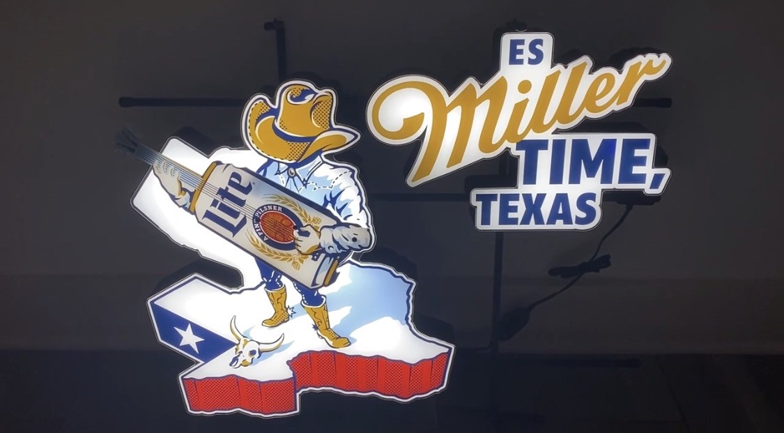 Miller Lite Beer Original Cowboy Rodeo Guitar Acl Motion Led Bar Light Neon Sign