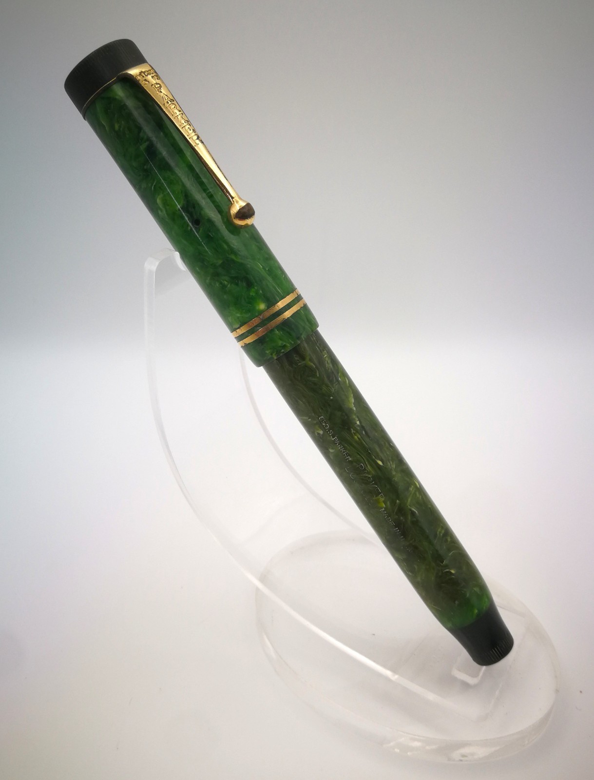 VINTAGE PARKER DUOFOLD SENIOR JADE GREEN FOUNTAIN PEN - MADE IN USA 🇺🇸
