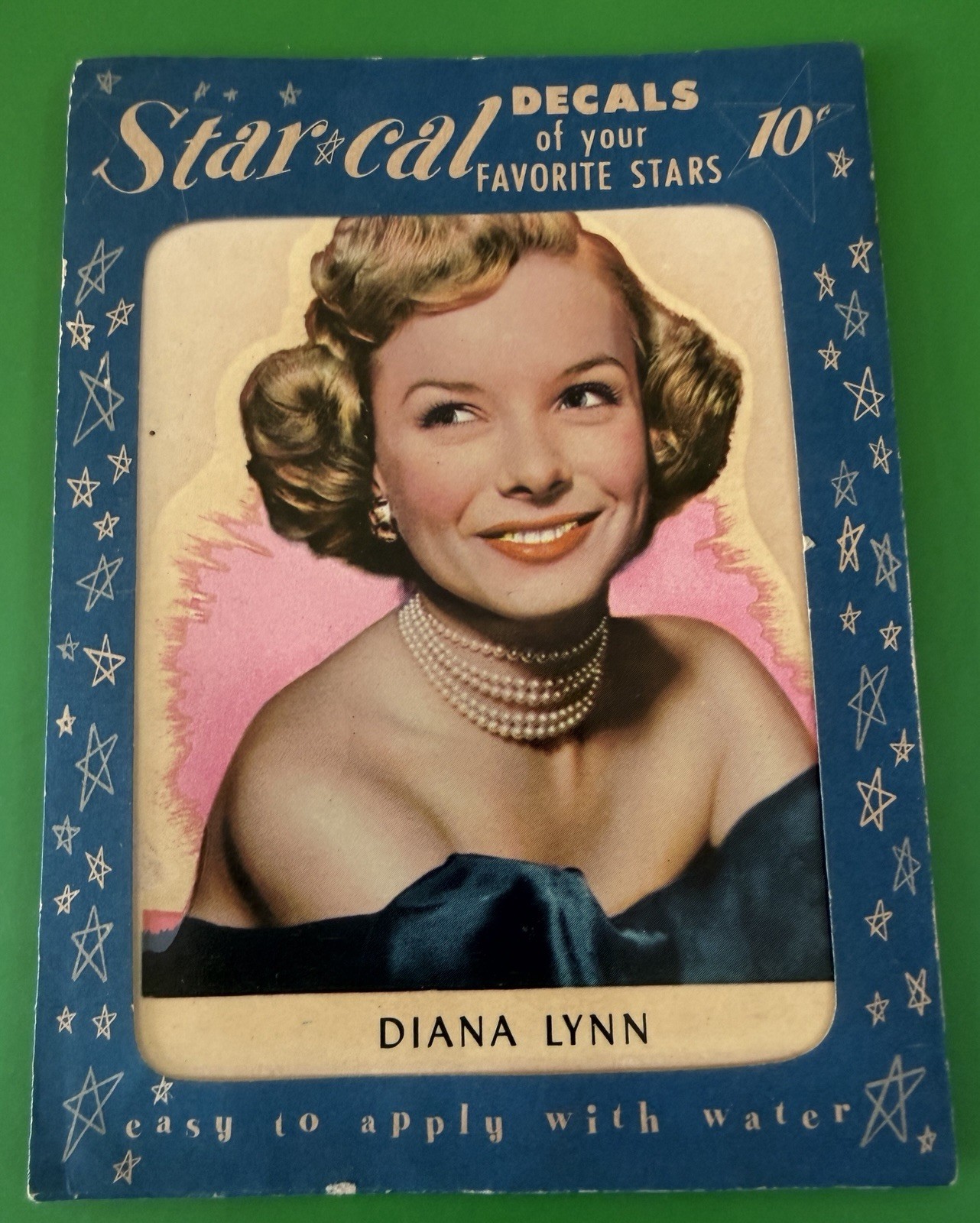1952 1950s Star-Cal Decal Diana Lynn 3.5x4.74
