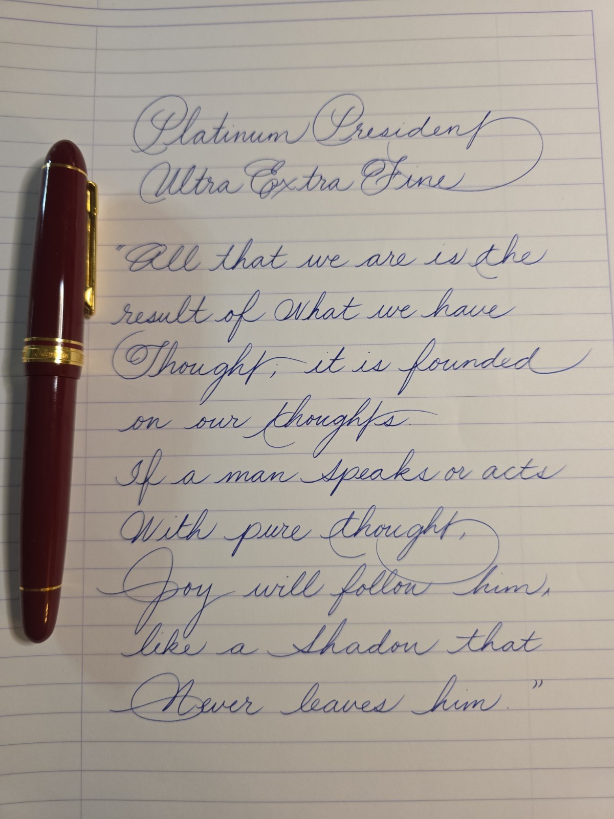Platinum President Ultra Extra Fine 18k