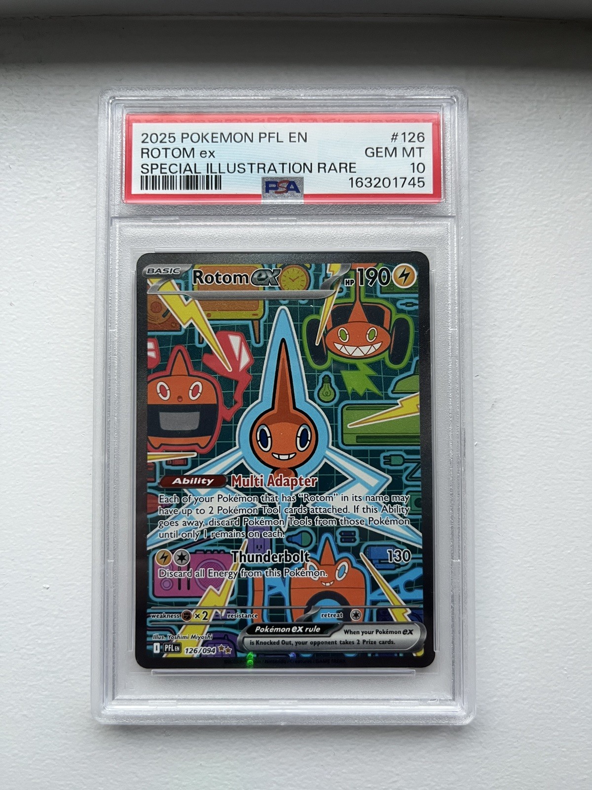 162 Rotom EX 126/094 Special Illustration Rare Pokemon PSA 10