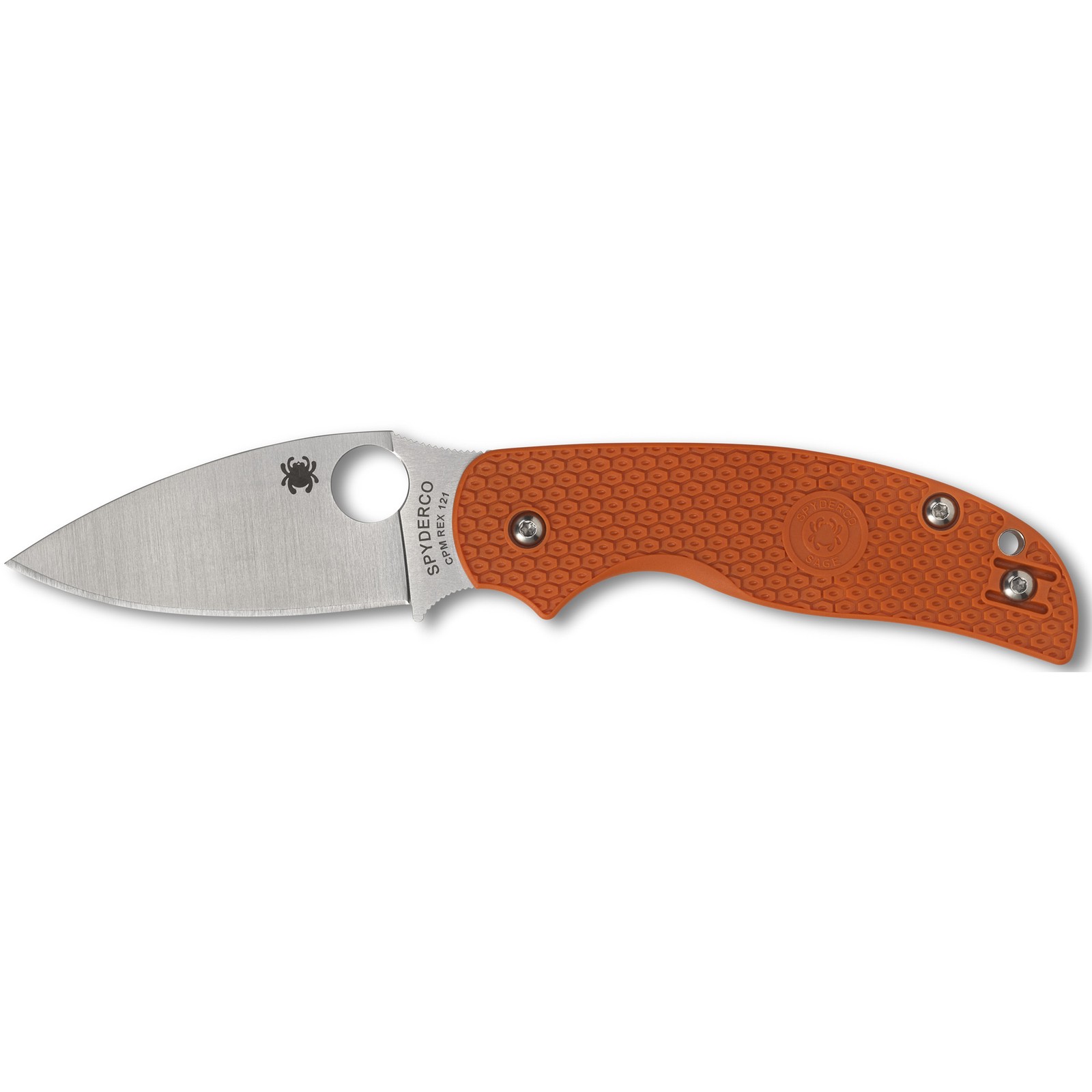 Spyderco Sage 5 Lightweight CPM REX 121 Folding Knife Burnt Orange FRN C123BORP