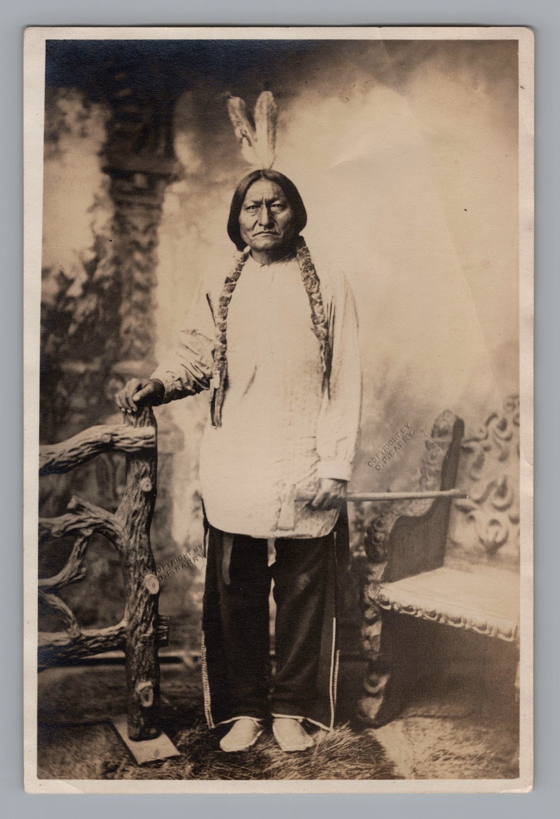 Antique 1890s Sitting Bull D.F. Barry Photo Native American Lakota Sioux RARE