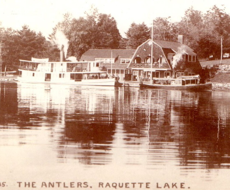 The Antlers Raquette Lake NY Steamship Adirondacks RPPC Real Photo Postcard